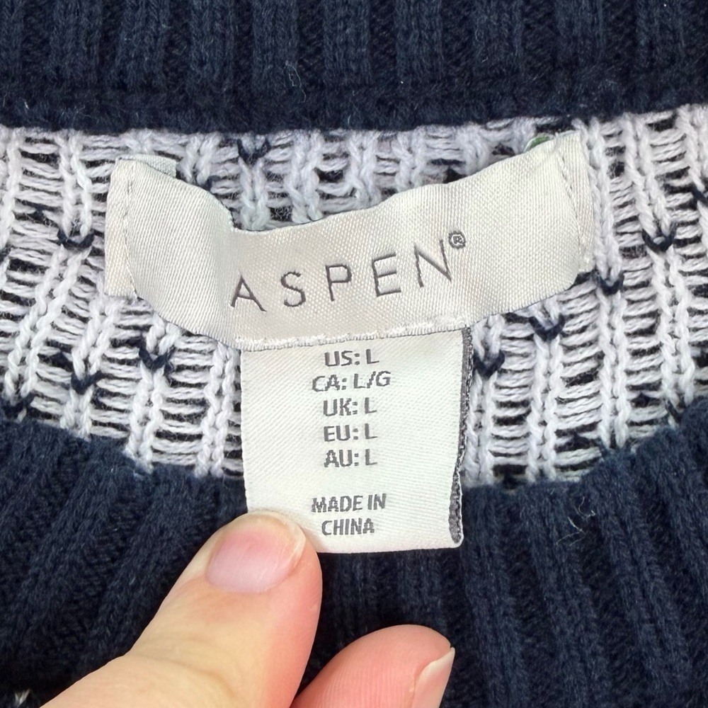 Aspen Men’s Blue Crewneck 100% Cotton Winter Sweater Polar Bears Size Large - Picture 4 of 8